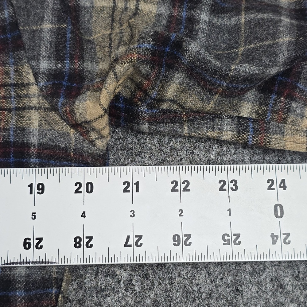 Vintage Pendleton Wool Shadow‎ Plaid Shirt Mens S USA 100% Virgin Wool Blue Tan - Picture 5 of 9